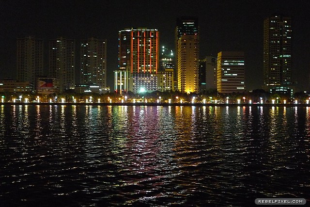 Manila skyline at night.