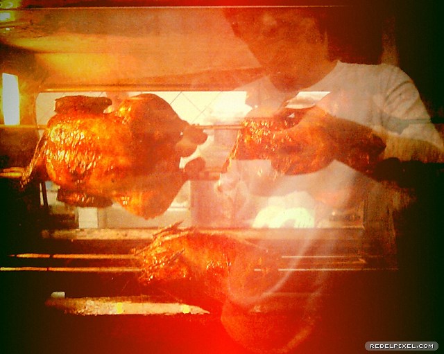 Markku + chicken. Markku + chicken.