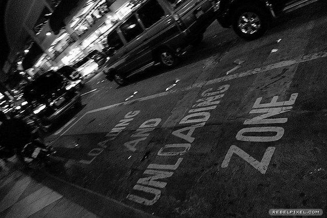 Loading and unloading zone, empty. Loading and unloading zone, empty.